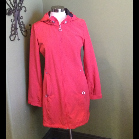 Calvin Klein Jackets & Blazers - EUC Coral Calvin Klein Rain jacket